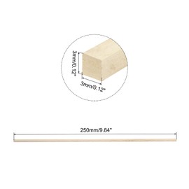 MECCANIXITY Square Wooden Sticks, 10"x1/8"x1/8" Dowel Rod Unfinished Hardwood Stick Craft Twigs Log Stick for DIY Crafts Pack of 5
