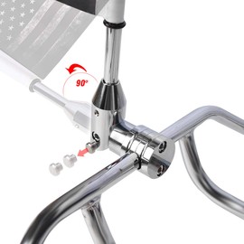 2 PCS Motorcycle Flag Pole with American Flag and Pirate Safety Flag 6.7'' x 10.2'' Foldable 90° Flag Pole Bracket Fit for 1/2'' Tubular Luggage Rack Harley Touring Spring Honda Goldwing etc.