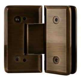 Brixwell H-MB135GTGA-AB Adjustable Majestic Series Glass-to-Glass Mount Hinge 135 Degree Antique Brass