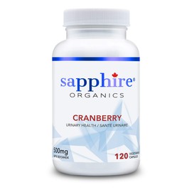 Sapphire Organics - Cranberry, ORGANIC, 120 Veggie Capsules, High Concentration 500mg, Made in Canada