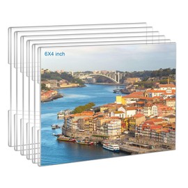 Ludery 4x6 Acrylic Picture Frames Set of 6, Clear Photo Frame for Wall with Tape, Clear Picture Photo Frames 4x6 for Home, School, Office - Horizontal