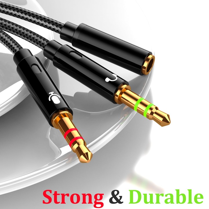 Warmstor 2-Pack Headphone Splitter for Computer 3.5mm Female to 2