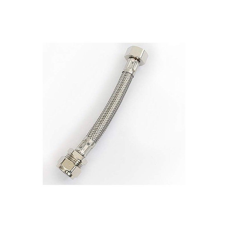 15mm x 1/2" BSP Short Flexible Braided Tap & Inlet
