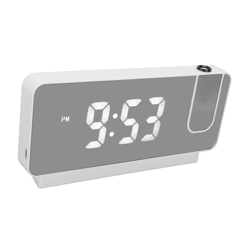Projection Alarm Clock Time Date Temperature Display 180 Degree Wide