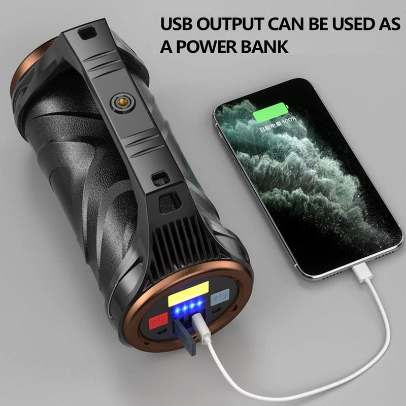 Brightest Flashlight Rechargeable Powerful Tactical Flashlights with XHP99 & COB