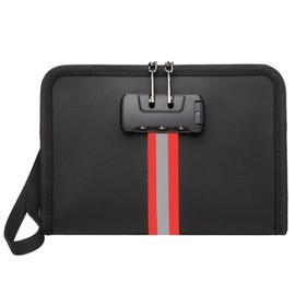 Fireproof Waterproof Money Bag with Zipper, Premium Fiberglass, Fire Safe Storage for Documents, Passports, Cash, Valuables (S)