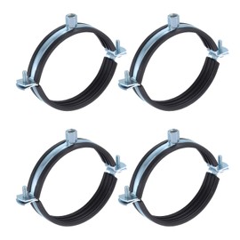 uxcell 4 Pcs Split Ring Pipe Hanger, 110mm/4.33inch Adjustable Pipe Bracket Clamp Wall Ceiling Mount Pipe Strap Support for Plumbing Drainage Pipe Tube