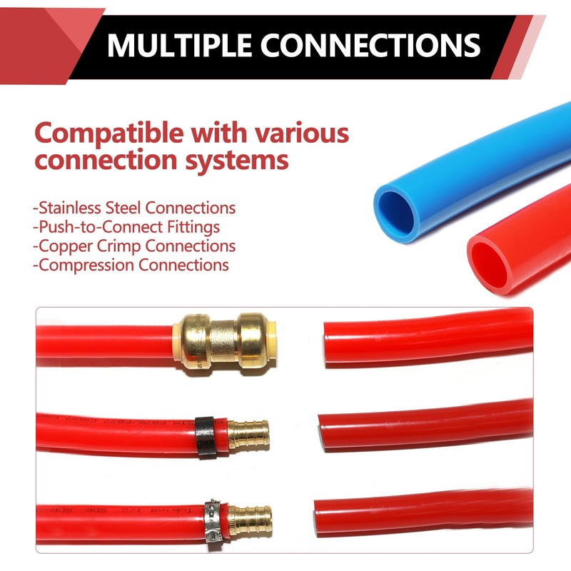 EFIELD Pex-b Pipe/Tubing, Blue & Red 1/2 inch 2 x100