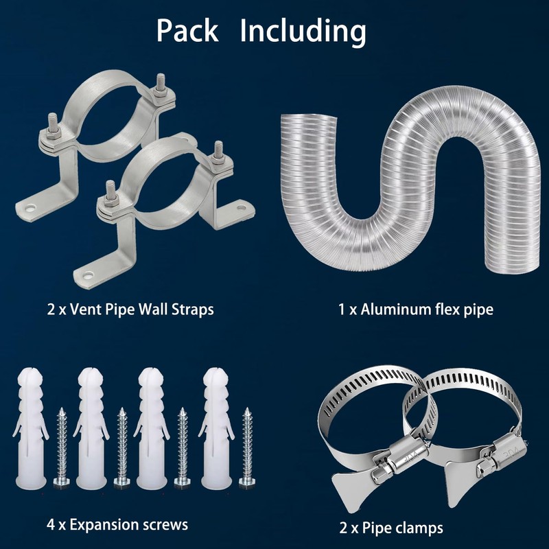SARANICE Pellet Stove Vent Kit - 2" Aluminum Stove Pipe,