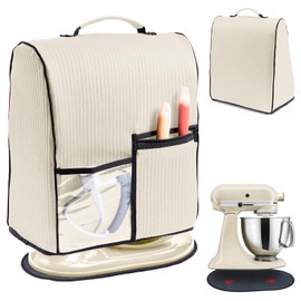 BAGSPRITE Stand Mixer Cover with Applicance Slider for KitchenAid 4.5/5 Quart Bowl Lift Mixers – Kitchen Appliance Dust Cover with Pockets for Kitchen Aid Accessories and Attachments