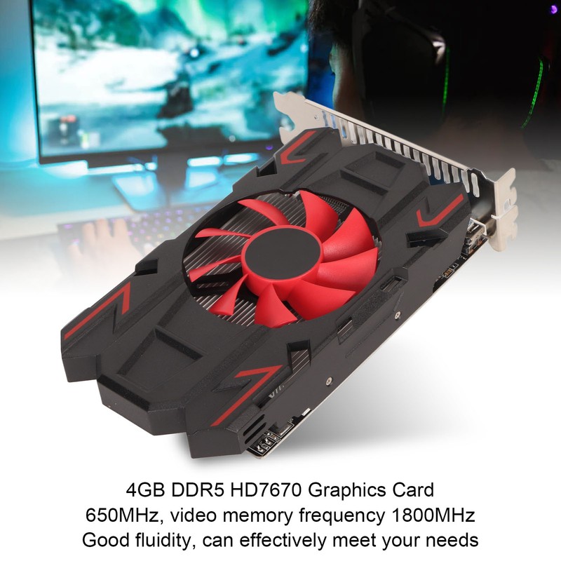HD7670 4GB DDR5 128bit Graphics Card with Cooling Fan 2560x1600