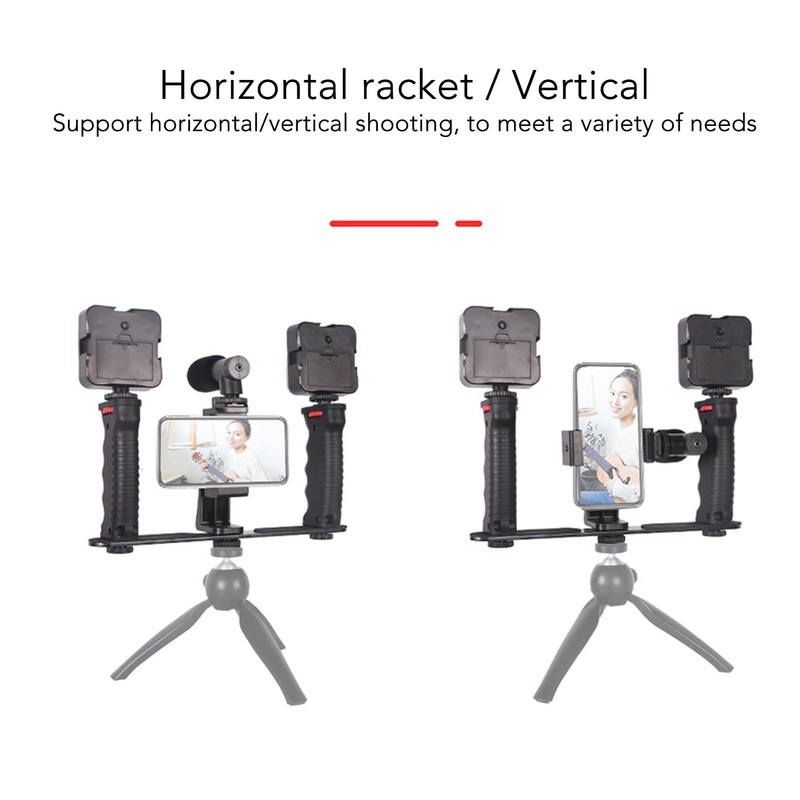Smartphone Video Rig, Phone Stabilizer Tripod Mount Aluminum Alloy with