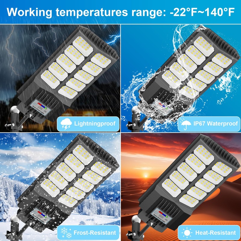 XCQMHF Solar Street Lights Outdoor Waterproof Dusk to Down with