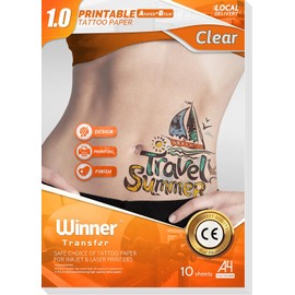 Perfecto para fiesta,Papel de transferencia de tatuaje temporal¡Imprimible personalizado! Compatible Inkjet/Láser A4X10 hojas (WT-TAT01-10)