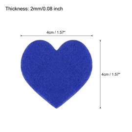 MECCANIXITY Felt Heart Shape Heart Pom Pom Valentine's Day Hearts Craft 1.6Inch x 1.6Inch for Home Decor Party Crafting Art, Blue, Pack of 100
