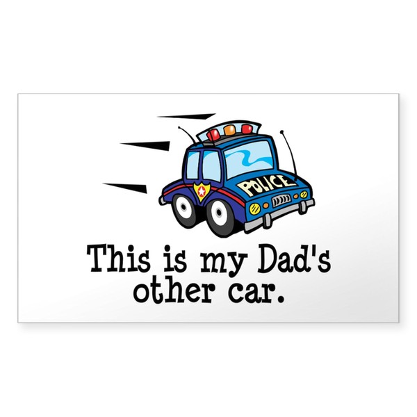 CafePress Dad's Police Car Rectangle Sticker Rectangle Bumper Sticker Car