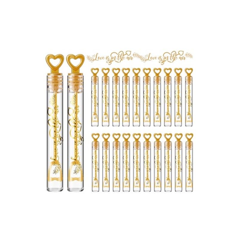 120 Pcs Wedding Bubble Bulk,Gold Heart Bubble Wand Party Favors