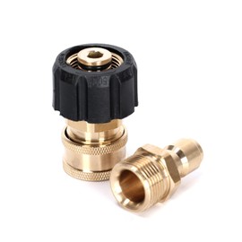 Ruimou 2 Piece Pressure Washer Adapter Set (M22-14 mm Inner Diameter to 3/8 Female Head + M22-14 mm Inner Diameter to 3/8 Male Head) 5000PSI