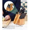 Coninx Universal Knife Block with Built-In Sharpener – 15-Slot Acacia