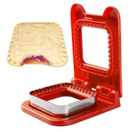 Maocufan Uncrustables Sandwich Maker, Sandwich Cutters for Kids Lunch, Create delightful treats effortlessly for your little ones with this easy-to-use sandwich maker. (red)