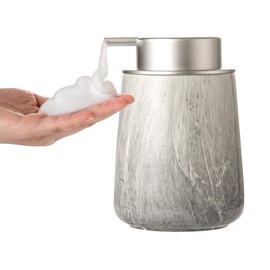 Enra Ceramic Foaming Soap Dispenser,12 oz Gray Foam Soap Dispenser Bathroom Hand Refillable Dish Soap Dispenser for Bathroom Kitchen with Easy-to-Press Pump(Gray Foam Type)