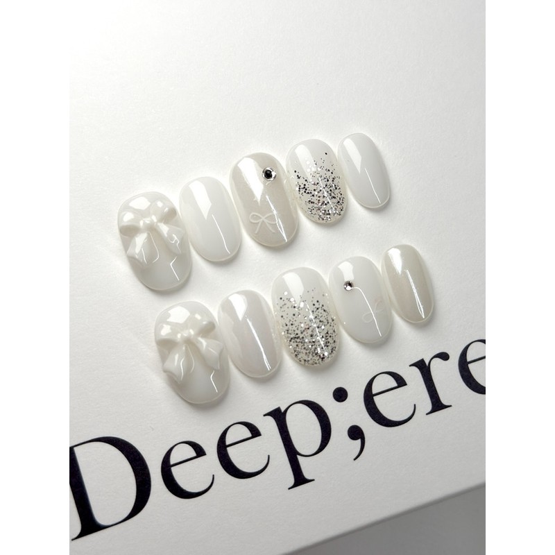 White wedding nail handmade nail tip - Short nose pin