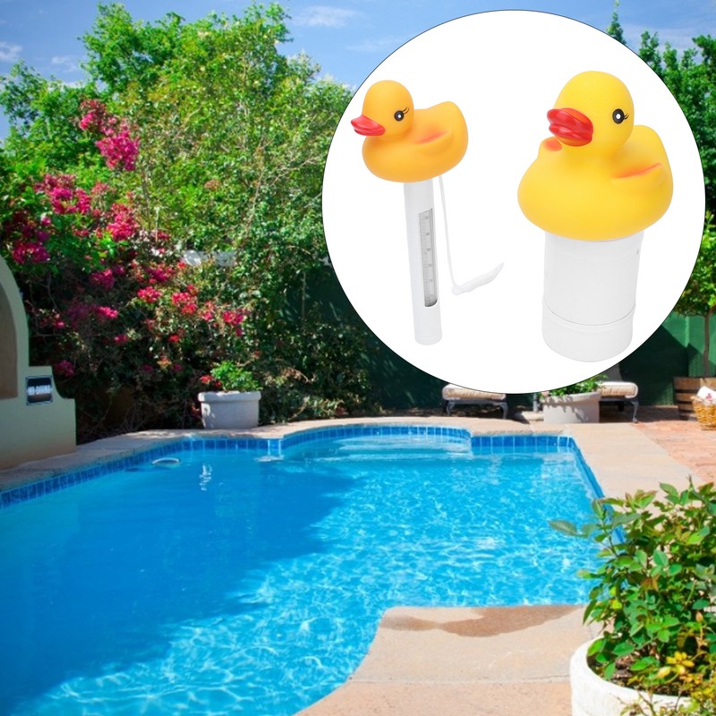 2Pcs Water Thermometer Set High Temperature Resistant Pool Chlorine Dispenser