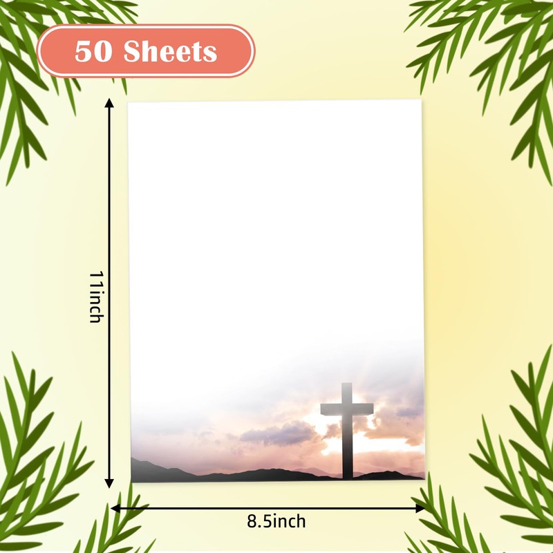Ceiba Tree 50 Sheets Religious Stationery Paper Easter Printable Writing