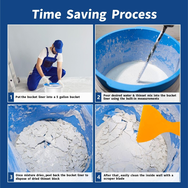 5 Gallon Bucket Liner Reusable Rubber Bucket Saver Liner for