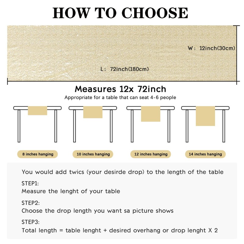 Yblut 6 Packs 12 x 72 inches Sequin Table Runner,