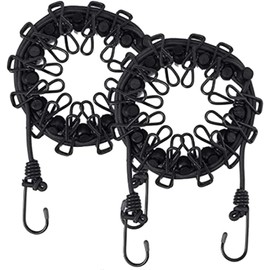 Travel Retractable Clothesline,Wind-Proof Clothes Drying Line,2Pcs Portable Clothesline with 12 Clothespins,Windproof Travel Clothesline Stretchy Retractable Laundry Clothes Line,Metal Hanging Clips