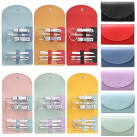 12 Set de Manicura Mini a Granel Kit de Cortaúñas para Manicura 7 en 1 Acero Inoxidable Cuidado Uñas Pedicura con Bolsa Viaje Portátil Kits Cuidado Personal para Mujeres Hombres(Multicolor)