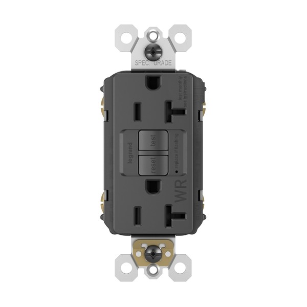 Legrand - Pass & Seymour Radiant Self-Test GFCI Outlet, Black