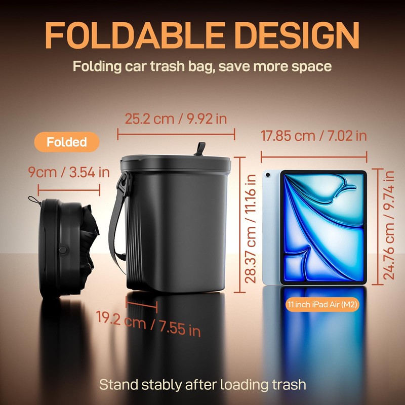 Waretary Trash Can for Car Garbage: Leakproof Silicone Car Waste