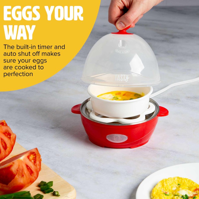 Tasty Mini Rapid Egg Cooker, 5-Egg Capacity for Perfect Hard