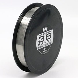 NK Nichrome Wire Ni80 Electric Resistance Wire Ni80Cr20 AWG 36 Gauge 1000ft Spool for Heating Element (Ni80 36g 1000ft)