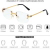 Ggpyyon Rectangular Rimless Sunglasses Rectangular Glasses Square Frameless Sunglasses for