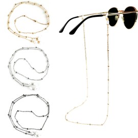 Tienyuu 14K Gold Eyeglass Chain for Women - Elegant Glasses Holder with Anti-Slip Adjustable Loops, Multifunctional Fashion Sunglasses Chain