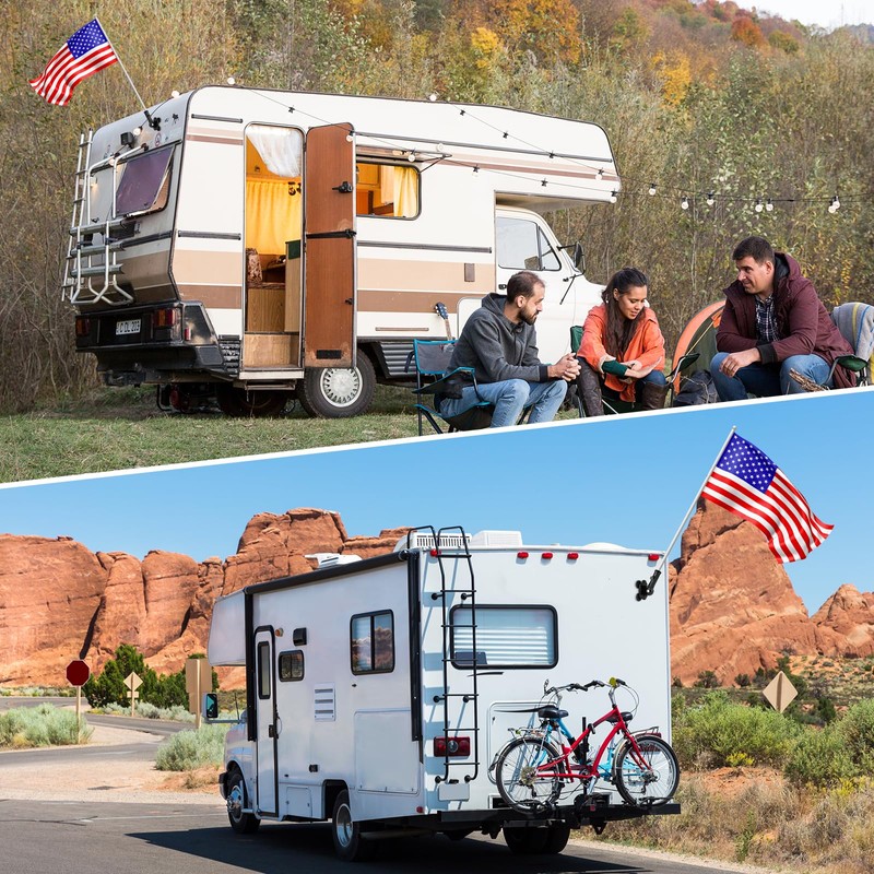 Everlling Magnetic Flag Pole Holder for Outside RV/Truck,180° Adjustable