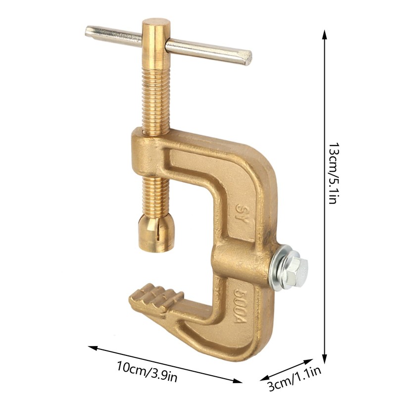MUNEFE Welding Ground Clamp, Brass Weldings Earth Clamp, G Shape