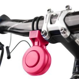 atnayo Electric Bicycle Bell Adult Bike with 4 Sound Modes, IP65 Waterproof Bike Horn for 22.2-31.8mm Handlebar Mountain/Road Bikes,Pink
