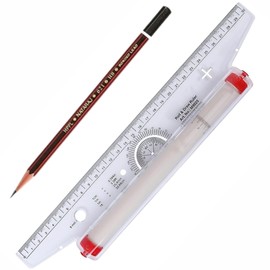 Rolling Ruler – 30 Centimeter Transparent Parallel Rolling Ruler for Drawing, Drafting, and Measuring | Multifunctional Design Tool with Protractor for Artists, Engineers, Architects and Students GIFT
