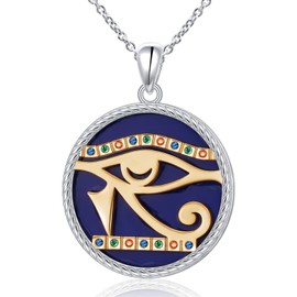 Alphm Eye of Horus Necklace 925 Sterling Silver Eye of Horus Pendant Ancient Egyptian Jewelry for Women Men