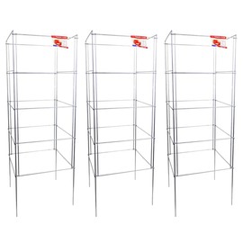 Cedar Ridge Square Foldable Tomato Cages - Heavy Duty Plant Support for Vegetable Garden, Vegetables, and Flowers - Stakes and Trellis for Climbing Plants - Made in The USA (13x40) - 3-Pack