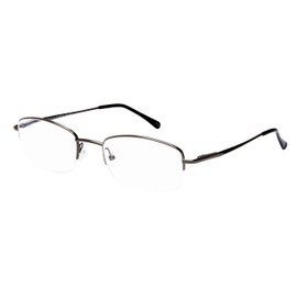 Sightline 6002 Progressive Multi Focus Reading Glasses Lightweight Semi-Rimless Gunmetal Magnification 3.00