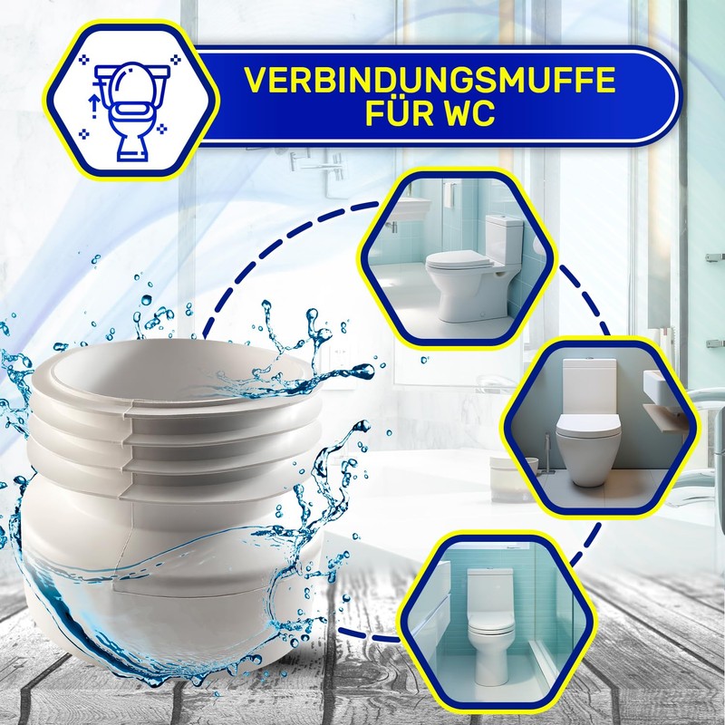 Flexible Plastic Toilet Sleeve Diameter 130 mm Height 100 mm