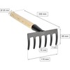KOTARBAU® Small Steel 6 Prong Rake with Wooden Handle 33