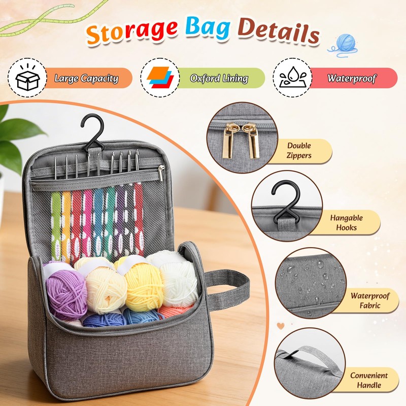 VynyQoo Crochet Kits for Beginners Adults, 90Pcs Yarn Craft Set