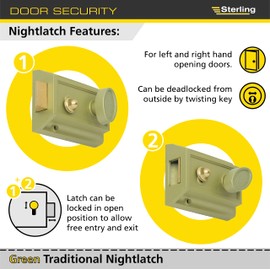 Sterling NLS601 Nls 601 Night Latch with Keys For Standard Door, Champagne