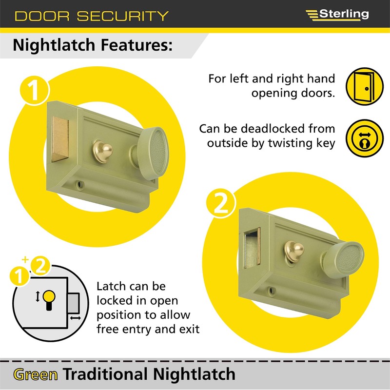 Sterling NLS601 Nls 601 Night Latch with Keys For Standard